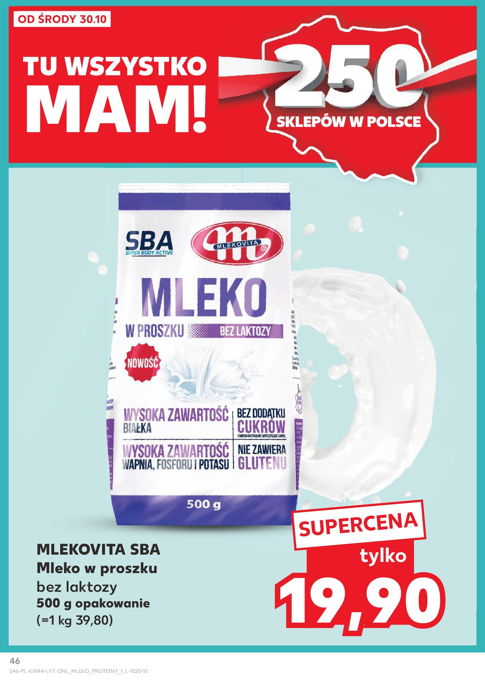 Kaufland gazetka od 30.10.2024 - od jutra PDF | Strona: 46 | Produkty: Mleko w proszku bez laktozy, Bez laktozy, Mleko, Body