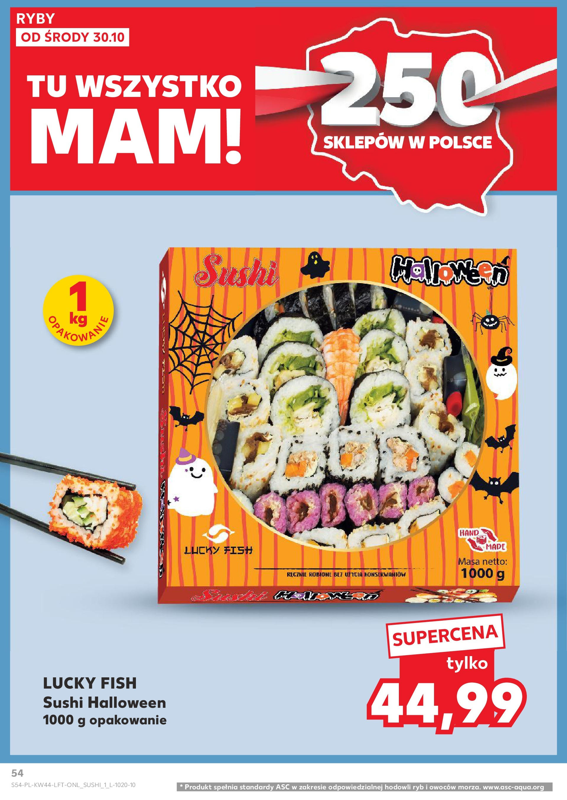 Kaufland gazetka od 30.10.2024 - od jutra PDF | Strona: 54 | Produkty: Sushi, Ryby