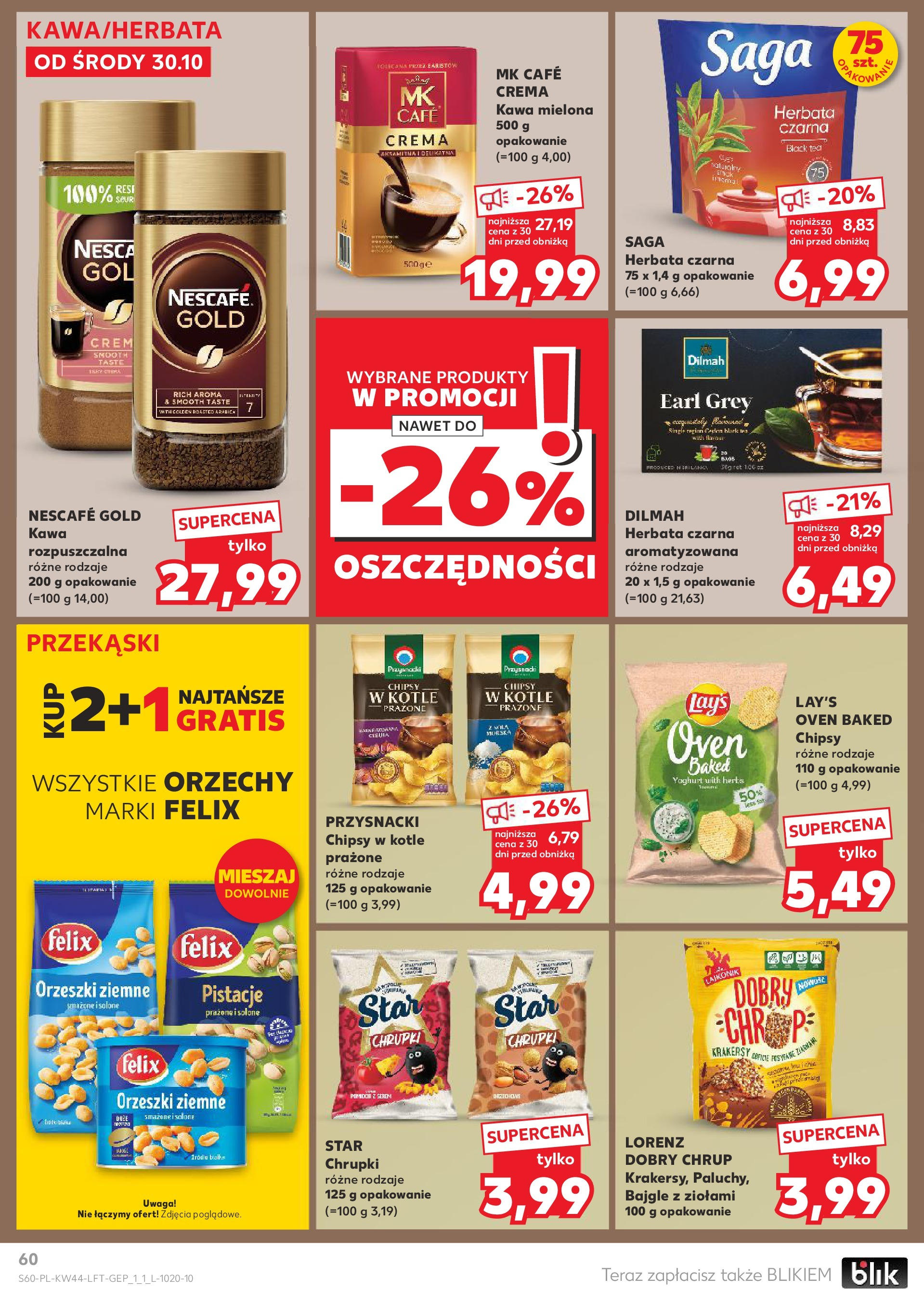 Kaufland gazetka od 30.10.2024 - od jutra PDF | Strona: 60 | Produkty: Chipsy, Orzeszki ziemne, Kawa, Orzechy