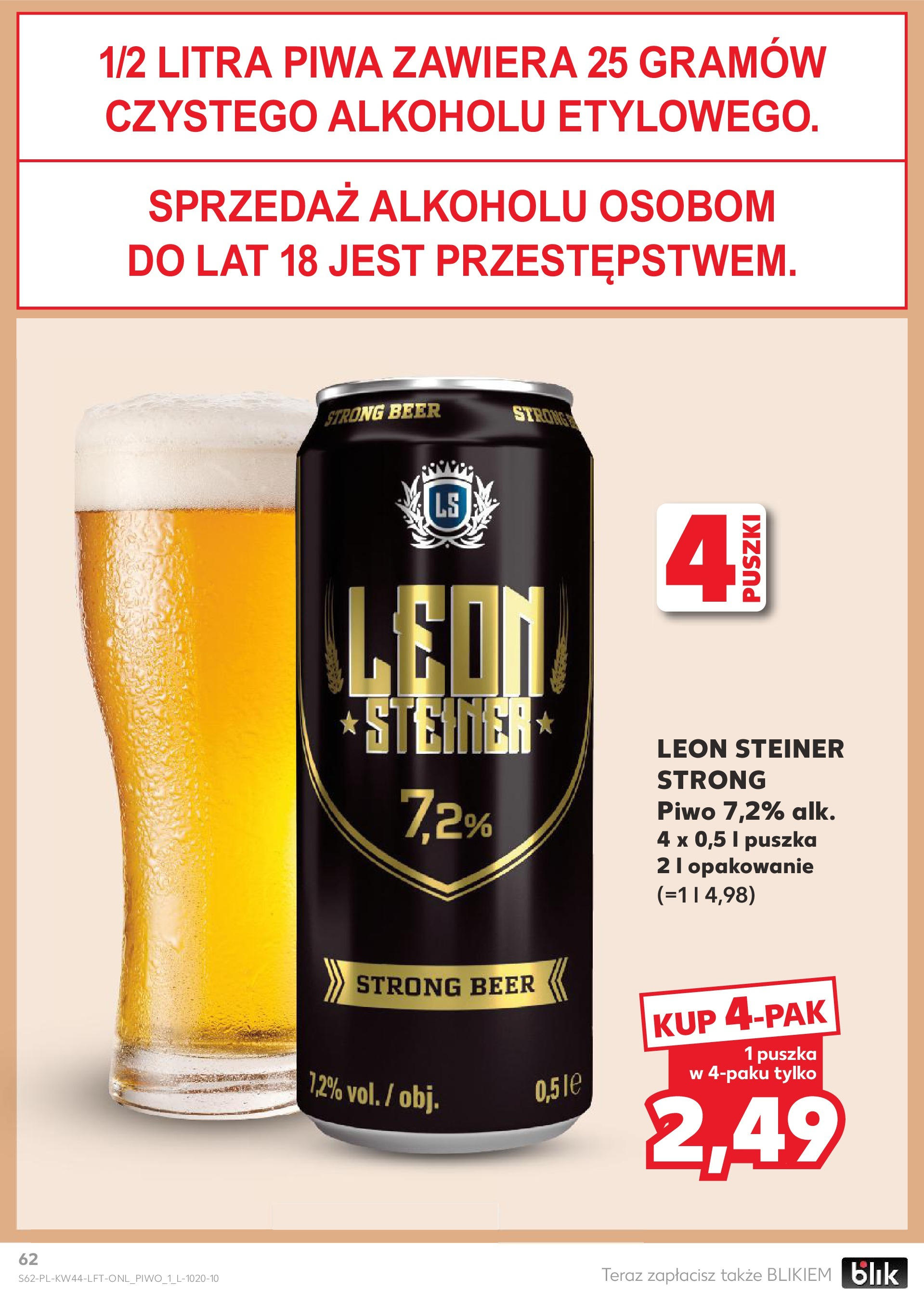 Kaufland gazetka od 30.10.2024 - od jutra PDF | Strona: 62 | Produkty: Piwo