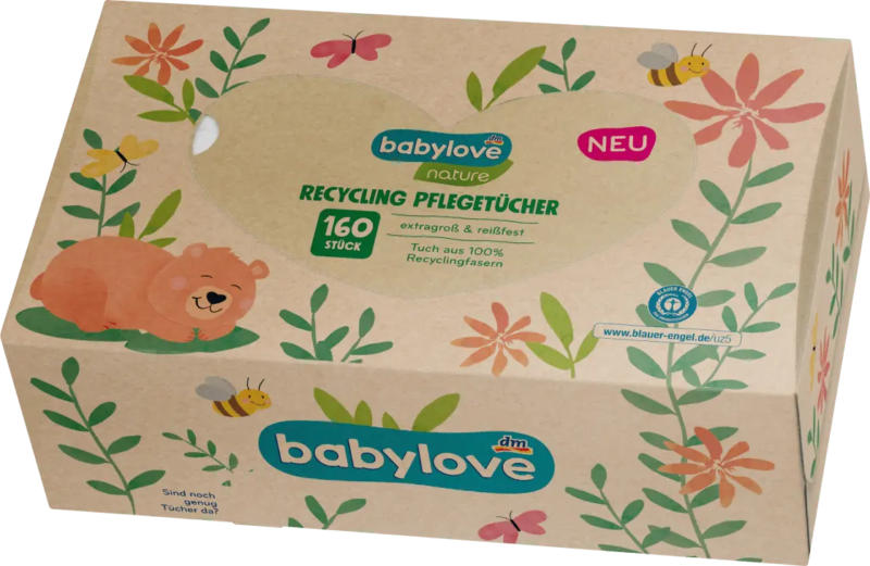 babylove nature Pflegetücher nature trocken