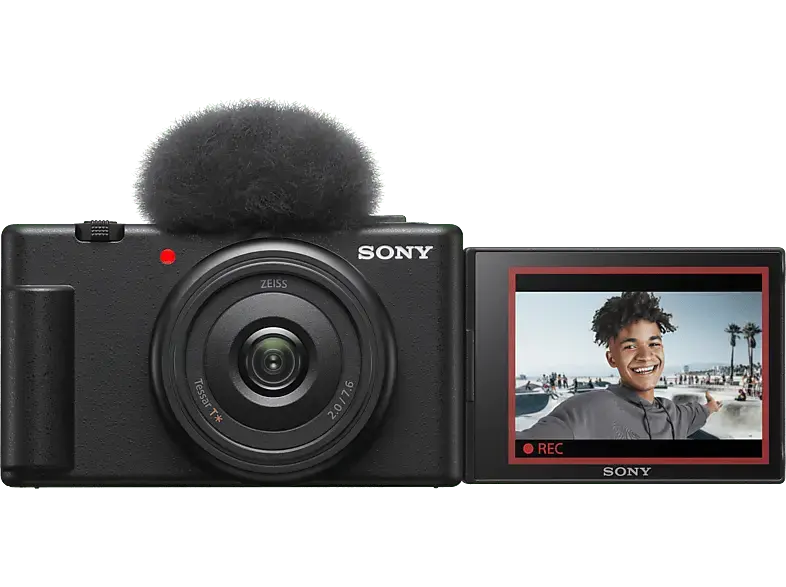 Sony Kompaktkamera ZV-1F f&uuml;r Vlogging, 20.1MP, 1 Zoll Sensor, f2.0, 4K30p, 16B/s, 3 Zoll Touch LCD, Schwarz