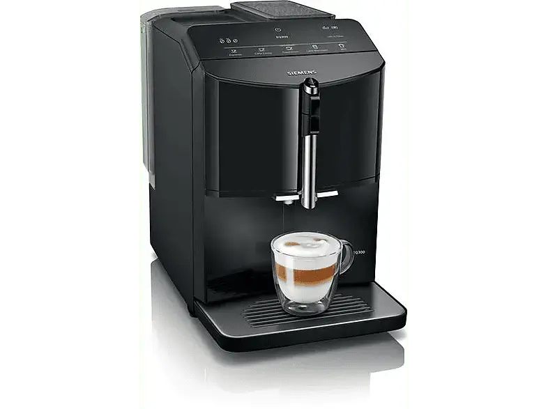SIEmenS TF301E09 Kaffeevollautomat (Klavierlack schwarz, Scheibenmahlwerk aus Keramik, 15 bar)