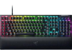 RAZER BlackWidow V4 Gaming Tastatur, Mechanische Green Switches, USB-C, Chroma RGB + Unterbodenbeleuchtung, qwertz, Schwarz