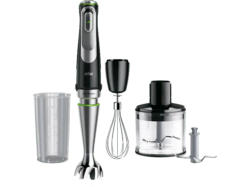 Braun MultiQuick 9 MQ 9135XI Stabmixer (Schwarz/Edelstahl, 1200 Watt, Zerkleinerer: 500ml, Messbecher: 600 ml)