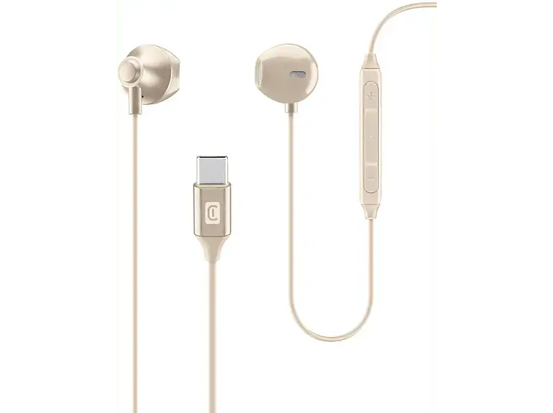 Cellular Line Orbit Stereo-Kapsel-Headset mit Mikrofon und Fernbedienung, gold