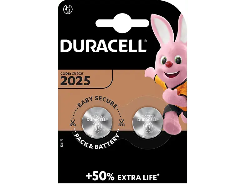 Duracell 2025 Lithium Knopfbatterie, 2er Pack (DL2025/CR2025); Knopfzelle