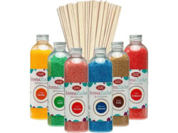 Hopser Funfood Partyset 6 x 230 Gramm Zuckerwatte-Zucker inklusive 100 Zuckerwattestäbe (für Zuckerwattemaschine)