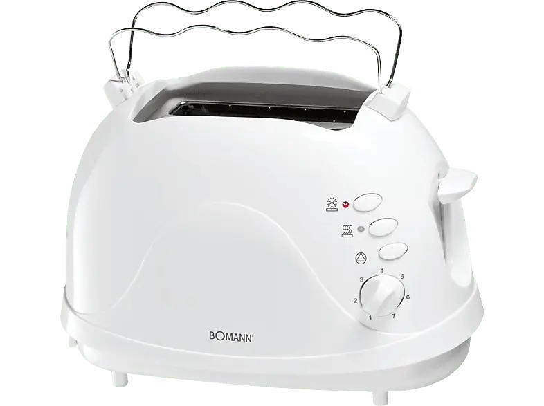 Bomann TA 246CB Toaster (Weiß, 700 Watt, Schlitze: 2)