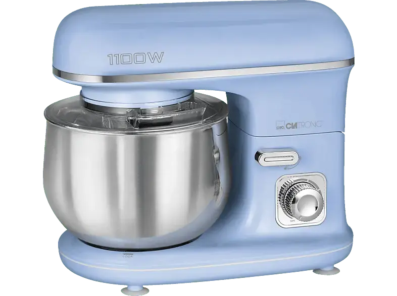 Clatronic KM 3711 Küchenmaschine Blau (Rührschüsselkapazität: 5 l, 1100 Watt)