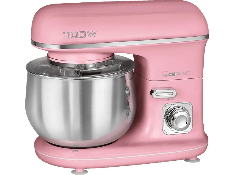 Clatronic KM 3711 Küchenmaschine Pink (Rührschüsselkapazität: 5 l, 1100 Watt)