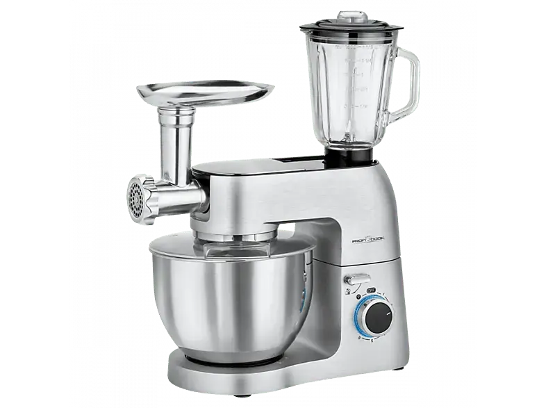 Profi Cook PC-KM 1189 XL Küchenmaschine Edelstahl (Rührschüsselkapazität: 6,7 l, 1500 Watt)