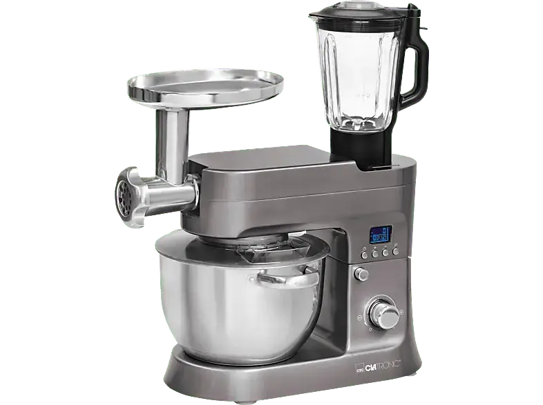 Clatronic KM 3674 Knetmaschine Titan (Rührschüsselkapazität: 6,2 l, 1200 Watt)