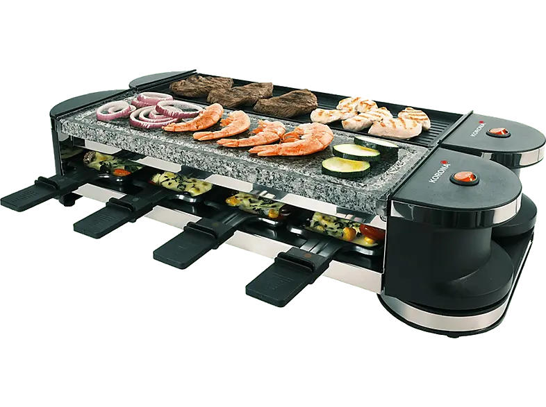 Korona Raclette Grill, drehbar mit Stein 8er (in Schwarz, für , 1200 Watt)