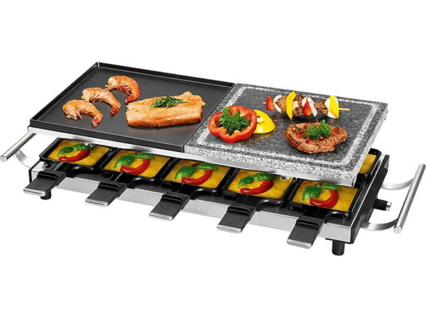 Profi Cook Raclette-Grill 2 in 1 PC-RG 1144 edelstahl Raclette (in Edelstahl, für , 1700 Watt)