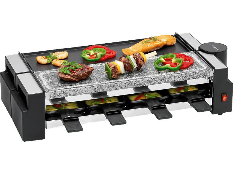 Clatronic RG 3678 Raclette (in Schwarz, für 8 Personen, 1200 Watt)