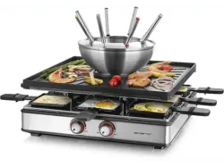 Emerio RG-128187 Raclette + Fondue 0.7l (in Schwarz, für 8 Personen, 1400 Watt)