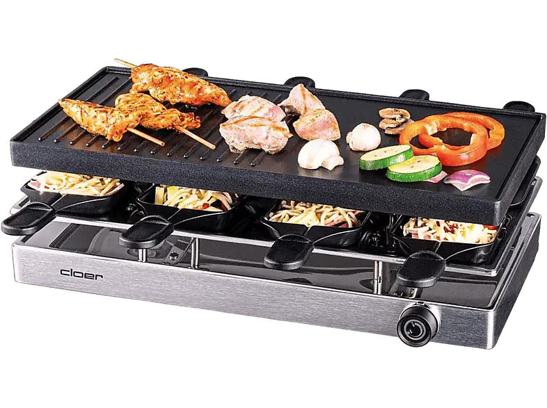 Cloer 6458 Raclette (in Silber, für 8 Personen, 1200 Watt)