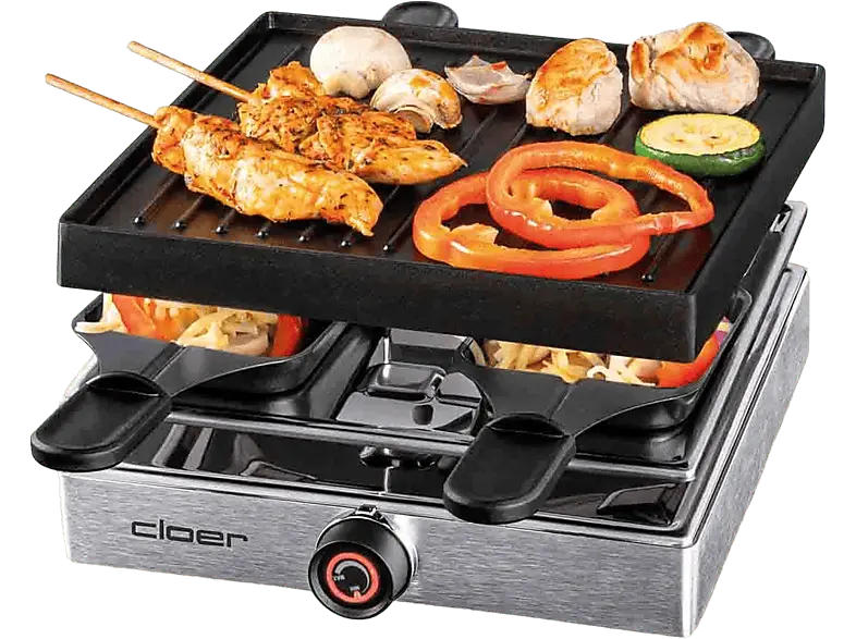 Cloer 6454 Raclettegrill (in Schwarz, für 4 Personen, 750 Watt)