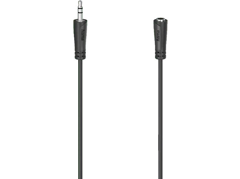 HAMA Audio-Verlängerungskabel, 3,5-mm-Klinken-Stecker - Kupplung, Stereo, 3,0 m