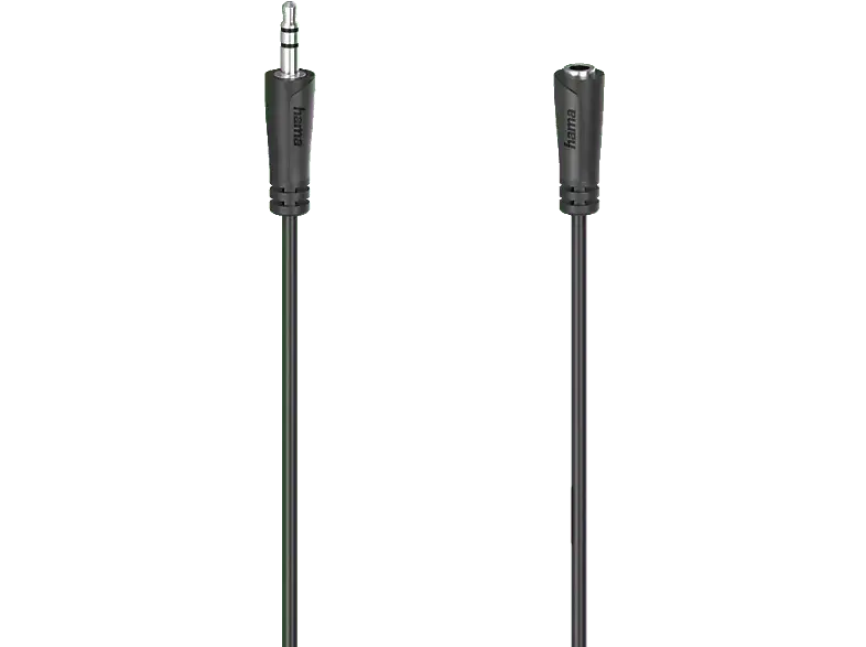 HAMA Audio-Verlängerungskabel, 3,5-mm-Klinken-Stecker - Kupplung, Stereo, 3,0 m