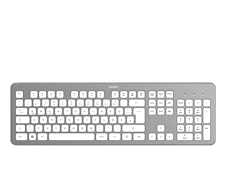 HAMA 182610 Tastatur "KW-700", kabellos, Silber/Weiß