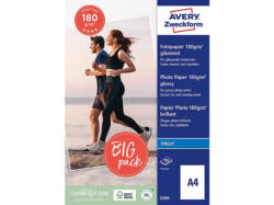 Avery ZWECKforM 2496 Everyday Inkjet Fotopapier, A4, einseitig beschichtet, 180 g/m², 100 Blatt