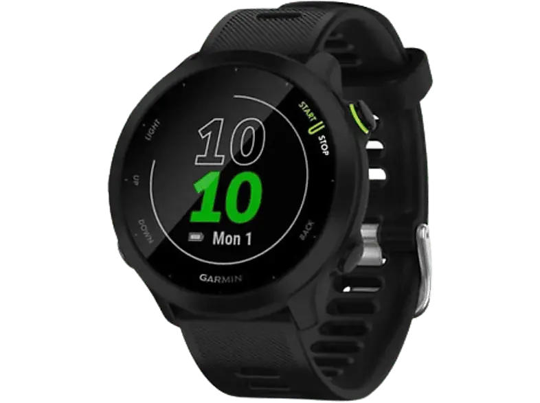 Garmin Smartwatch Forerunner® 55 Schwarz mit Silikon-Wechselarmband 20mm