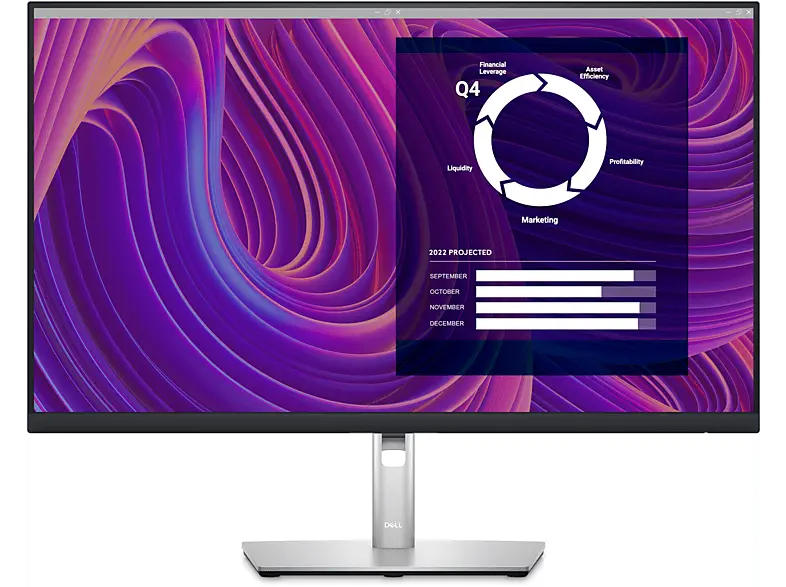 DELL Monitor P2723D, 27 Zoll, WQHD, 60Hz, IPS, 350cd, USB-Hub, Höhenverstellung, Silber/Schwarz