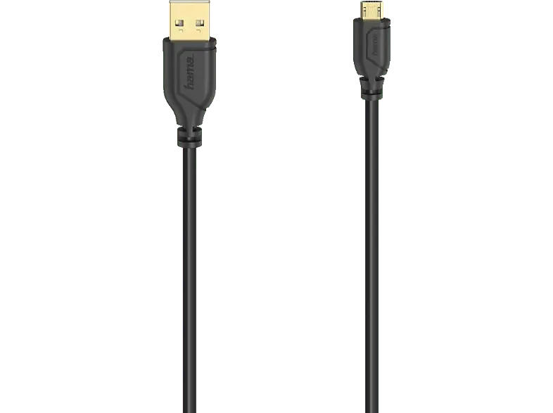 HAMA 200610 Micro-USB-Kabel "Flexi-Slim", USB 2.0, 480 Mbit/s, 0,75 m; Micro-USB Kabel