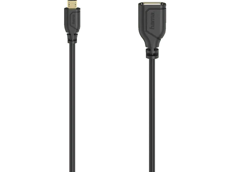 HAMA 200613 Micro-USB-OTG-Kabel "Flexi-Slim", USB 2.0, 480 Mbit/s, 0,15 m; Micro-USB Kabel