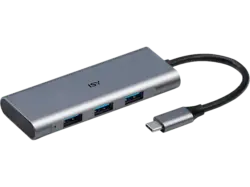 ISY Adapter IHU-5000 USB 3.1 Typ-C auf 3x Typ-A Hub Silber