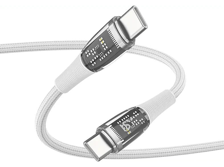 ISY IUC-7000-WT USB-C 2.0 Kabel, 2m, PD 100W, QC 3.0/3.1, Weiß; USB-Kabel