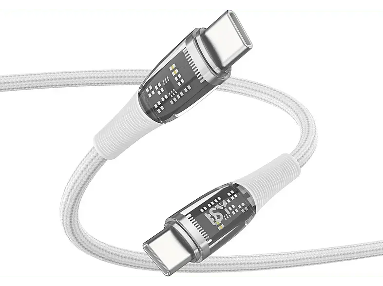 ISY IUC-7000-WT USB-C 2.0 Kabel, 2m, PD 100W, QC 3.0/3.1, Weiß; USB-Kabel