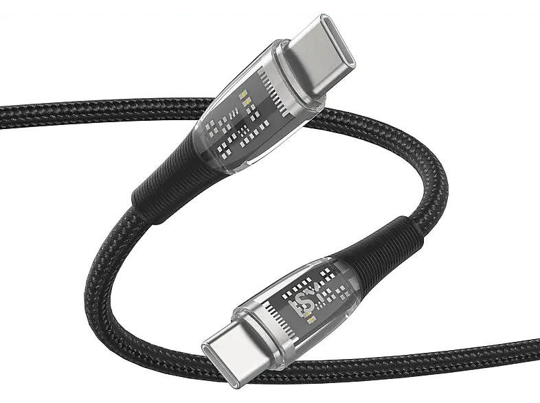 ISY IUC-7000-BK USB-C 2.0 Kabel, 2m, PD 100W, QC 3.0/3.1, Schwarz; USB-Kabel