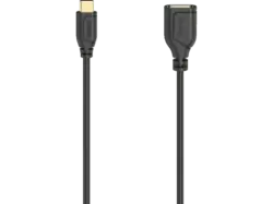 HAMA USB-C-OTG-Kabel "Flexi-Slim", USB 2.0, 480 Mbit / s, Schwarz, 0,15 m