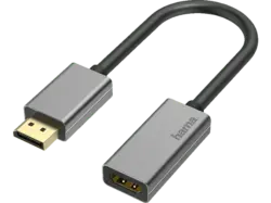 HAMA 00200329 Video-Adapter, DisplayPort-Stecker - HDMI™-Buchse, Ultra-HD 4K@60Hz, Alu; Kabeladapter