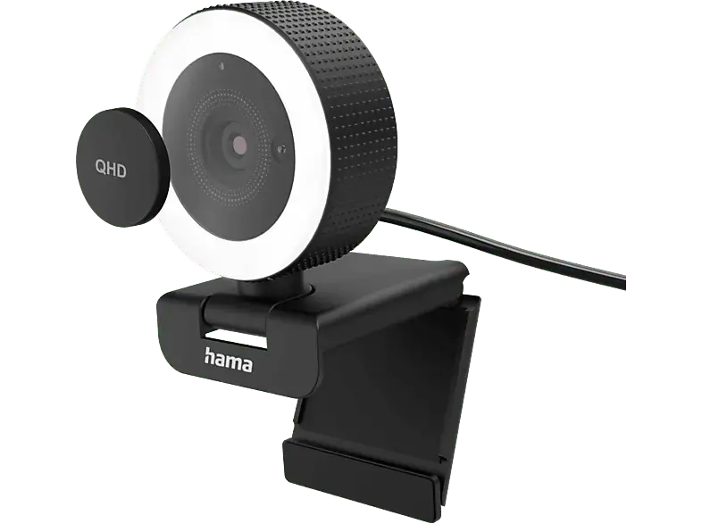 HAMA 139993 Webcam mit Ringlicht "C-800 Pro", QHD, Fernbedienung; Ringlight-Webcam