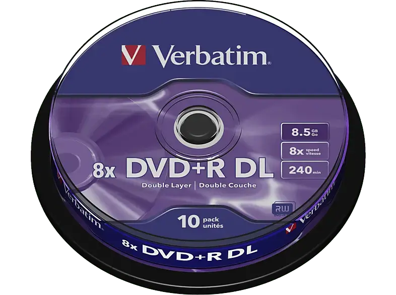 VERBatIM DVD+R Double Layer 10er Spindel Matt Silver 8x