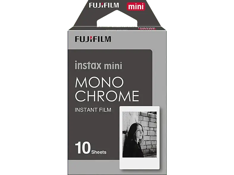 Fujifilm Instax Mini Film Mono Chrome Sofortbilder in Breitbildformat (10 Aufnahmen); Sofortbildfilm