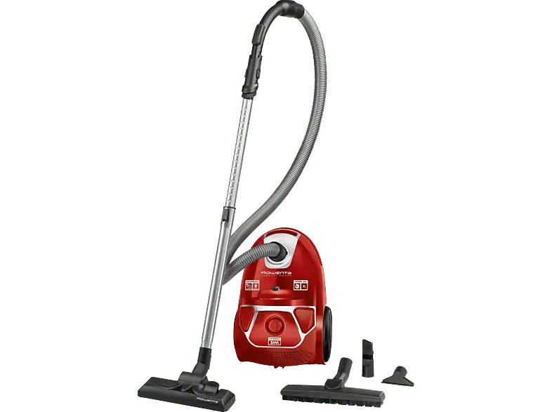 Rowenta RO 3953 Compact Power Parkett Bodenstaubsauger mit Beutel (79 dB(A), maximale Leistung: 750 Watt, Rot)