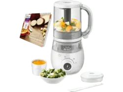 Philips Babynahrungszubereiter SCF883/01 Avent Dampfgarer & Mixer weiß-grau