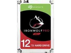 SEAGATE 12TB Festplatte IronWolf Pro NAS HDD +Rescue, 300 TB/Jahr WRL, 3.5 Zoll, Bis 240 MB/s, 256MB Cache