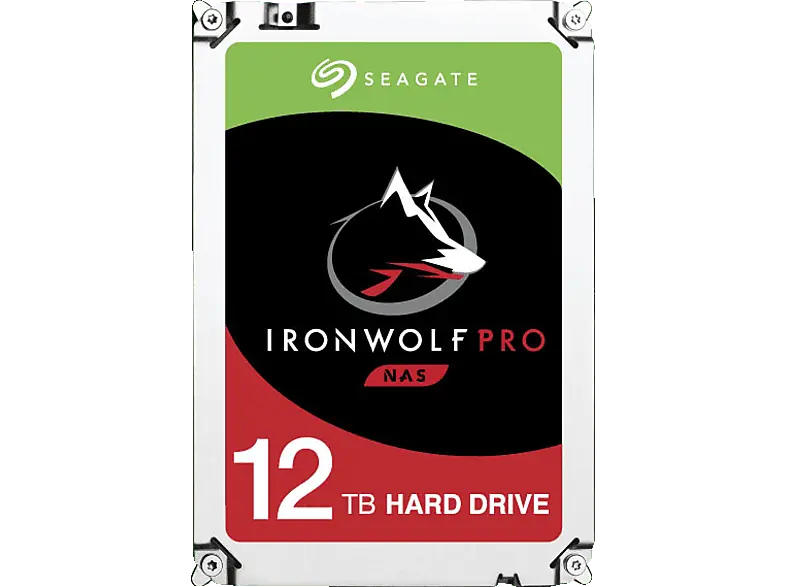 SEAGATE 12TB Festplatte IronWolf Pro NAS HDD +Rescue, 300 TB/Jahr WRL, 3.5 Zoll, Bis 240 MB/s, 256MB Cache