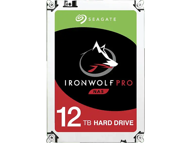 SEAGATE 12TB Festplatte IronWolf Pro NAS HDD +Rescue, 300 TB/Jahr WRL, 3.5 Zoll, Bis 240 MB/s, 256MB Cache