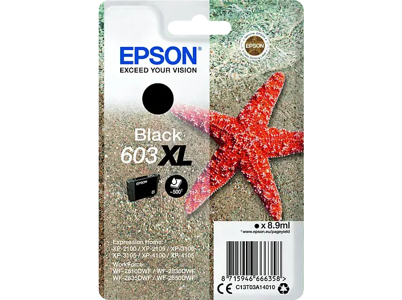 EPSON 603XL Seestern Single Black Tinte; Tintenpatrone