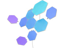 Nanoleaf Shapes Hexagons Smart Lighting Panel Starter Kit, 9 Panels (NL42-0002HX-9PK) Light Weiß Kit mit; Light Panels