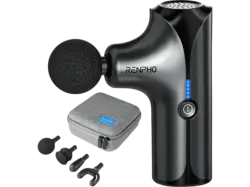 Renpho PEU-RP-GM173-BK Mini Massagegun, mit 4 Aufs&auml;tzen, Schwarz