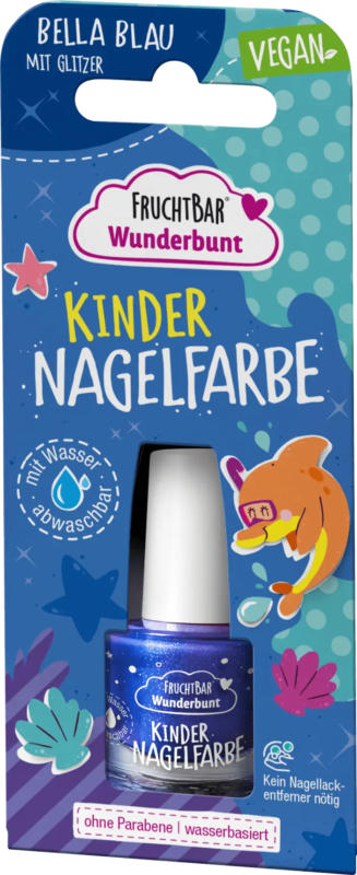 FruchtBar Nagelfarbe Wunderbunt blau für Kinder