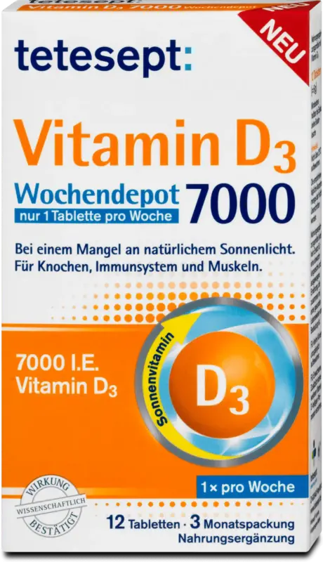 tetesept Vitamin D3 Wochendepot 7000 Tabletten